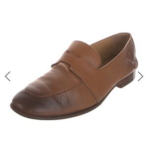 Hermes Two-Tone Brown Leather Loafers